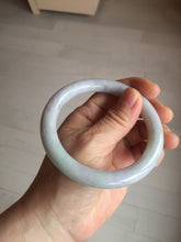 Load image into Gallery viewer, 58.5mm certified type A 100% Natural light green/purple round cut Jadeite Jade bangle BM83-0021