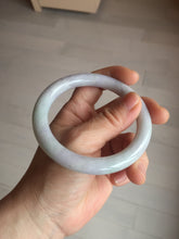 Load image into Gallery viewer, 58.5mm certified type A 100% Natural light green/purple round cut Jadeite Jade bangle BM83-0021