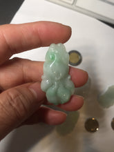 Load image into Gallery viewer, 100% Natural clear sunny green gray jadeite jade golden fish Pendant group BP109