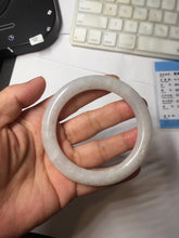 Load image into Gallery viewer, 56mm Certified Type A 100% Natural light purple white round cut Jadeite bangle BS128-4024