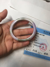Load image into Gallery viewer, 50mm certified 100% natural Type A brown green/purple oval jadeite jade bangle PB161-1095