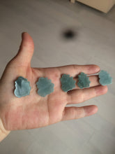 Load image into Gallery viewer, 100% Natural icy watery blue/green/gray jadeite jade blessed fortune pendant BG7