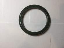 Load image into Gallery viewer, 60mm certified 100% Natural dark green/black nephrite (碧玉) bangle HN64-9142