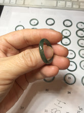 Load image into Gallery viewer, 18.8mm size 8 3/4 100% natural type A icy watery green/blue Guatemala jadeite jade band ring group PE27