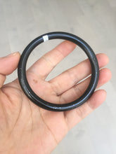 Load image into Gallery viewer, 62mm 100% Natural dark green/black meteorite Stellar Night sky slim round cut nephrite bangle HF111-1265