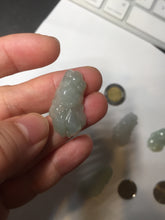 Load image into Gallery viewer, 100% Natural clear sunny green gray jadeite jade golden fish Pendant group BP109