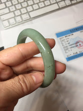 Load image into Gallery viewer, 58.4mm Certified Type A 100% Natural Oily Dark Green Gray Black(油青) Jadeite Jade Bangle PH259-7141
