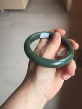 Load image into Gallery viewer, 62mm certified 100% natural Type A oily dark green gray black(老油青) jadeite jade bangle BS176-0054