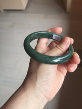 Load image into Gallery viewer, 62mm certified 100% natural Type A oily dark green gray black(老油青) jadeite jade bangle BS176-0054