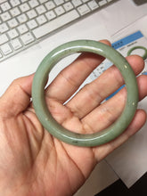 Load image into Gallery viewer, 58.4mm Certified Type A 100% Natural Oily Dark Green Gray Black(油青) Jadeite Jade Bangle PH259-7141