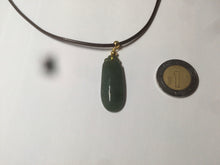 Load image into Gallery viewer, 100% Natural dark green blessed melon Jadeite Jade pendant AQ70