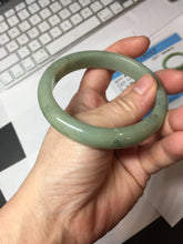 Load image into Gallery viewer, 58.4mm Certified Type A 100% Natural Oily Dark Green Gray Black(油青) Jadeite Jade Bangle PH259-7141