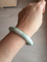 Load image into Gallery viewer, 54mm Certified 100% natural Type A sunny green/white jadeite jade bangle BK97-0352