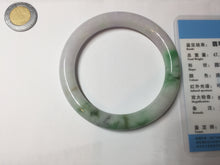 Load image into Gallery viewer, 56mm Certified Type A 100% Natural sunny green purple round cut Jadeite Jade bangle PB99-4951
