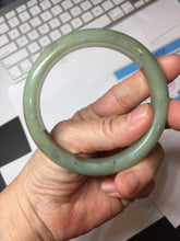 Load image into Gallery viewer, 58.4mm Certified Type A 100% Natural Oily Dark Green Gray Black(油青) Jadeite Jade Bangle PH259-7141