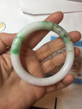 Load image into Gallery viewer, 56mm Certified Type A 100% Natural sunny green purple round cut Jadeite Jade bangle PB99-4951