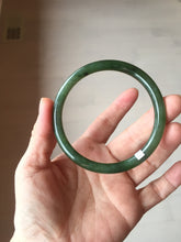 Load image into Gallery viewer, 60.3mm certified 100% Natural dark green/black round cut nephrite (碧玉) bangle HN47-9151