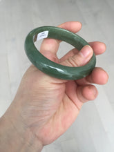 Load image into Gallery viewer, 56mm certified 100% natural Type A oliy dark green(油青) brown jadeite jade bangle BS101-4047