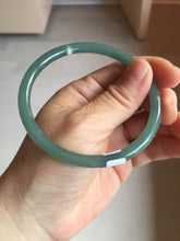 Load image into Gallery viewer, 61mm Certified Type A 100% Natural icy watery dark green/blue/gray/black slim round cut Guatemala Jadeite bangle BP29-7056