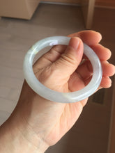 Load image into Gallery viewer, 55mm certified 100% natural Type A light green purple white round cut jadeite jade bangle PA237-9872