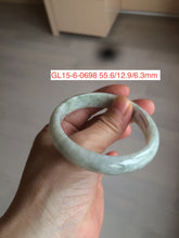 Load image into Gallery viewer, 53-57mm Type A 100% Natural light green/white Jadeite Jade bangle (with defects) group GL15