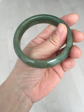 Load image into Gallery viewer, 56mm certified 100% natural Type A oliy dark green(油青) brown jadeite jade bangle BS101-4047