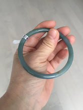 Load image into Gallery viewer, 59.2mm Certified Type A 100% Natural icy watery deep sea dark green/purple/blue/gray/black slim round cut Guatemala Jadeite bangle AU75-3792
