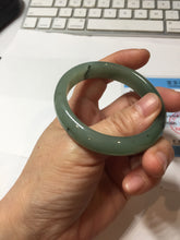Load image into Gallery viewer, 52.4mm Certified Type A 100% Natural Oily Dark Green Gray Black(油青) Oval Jadeite Jade Bangle PH260-7132