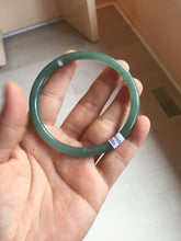Load image into Gallery viewer, 61mm Certified Type A 100% Natural icy watery dark green/blue/gray/black slim round cut Guatemala Jadeite bangle BP29-7056