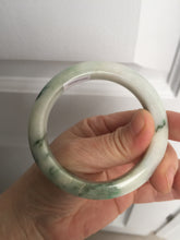 Load image into Gallery viewer, 54mm Certified 100% natural Type A sunny green/white jadeite jade bangle BK97-0352