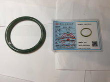 Load image into Gallery viewer, 60.3mm certified 100% Natural dark green/black round cut nephrite (碧玉) bangle HN47-9151