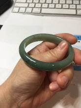 Load image into Gallery viewer, 52.4mm Certified Type A 100% Natural Oily Dark Green Gray Black(油青) Oval Jadeite Jade Bangle PH260-7132
