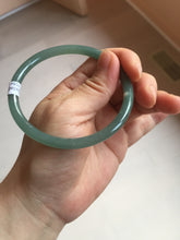 Load image into Gallery viewer, 61mm Certified Type A 100% Natural icy watery dark green/blue/gray/black slim round cut Guatemala Jadeite bangle BP29-7056