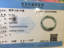 Load image into Gallery viewer, 55.6mm certified 100% natural Type A light green yellow jadeite jade bangle F179-3085