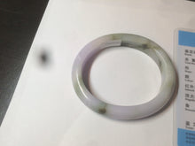 Load image into Gallery viewer, 50.5mm Certified Type A 100% Natural light purple/green oval shape Jadeite Jade bangle AY9-5293
