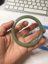 Load image into Gallery viewer, 59mm Certified Type A 100% Natural green gray (油青) round cut jadeite Jade bangle PH261-7140