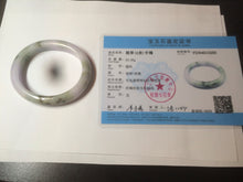 Load image into Gallery viewer, 50.5mm Certified Type A 100% Natural light purple/green oval shape Jadeite Jade bangle AY9-5293
