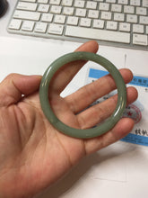 Load image into Gallery viewer, 59mm Certified Type A 100% Natural green gray (油青) round cut jadeite Jade bangle PH261-7140