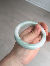 Load image into Gallery viewer, 54.5mm Certified 100% natural Type A sunny green/white chubby jadeite jade bangle BK96-0319