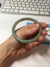 Load image into Gallery viewer, 59mm Certified Type A 100% Natural green gray (油青) round cut jadeite Jade bangle PH261-7140