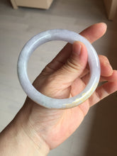 Load image into Gallery viewer, 58.5mm Certified 100% Natural type A icy watery green/light purple carved and golden-painted Jadeite Jade bangle PC72-(0855)