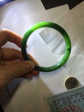 Load image into Gallery viewer, 59.5mm certified 100% Natural dark green/black nephrite (碧玉) bangle HN48-0136