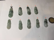 Load image into Gallery viewer, Type A 100% Natural icy watery white/green with green floating flowers Four Seasons Fortune Beans jadeite jade group AU79