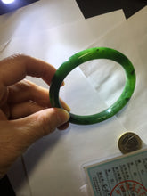 Load image into Gallery viewer, 59.5mm certified 100% Natural dark green/black nephrite (碧玉) bangle HN48-0136