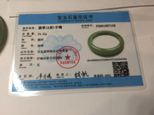 Load image into Gallery viewer, 57.1mm Certified Type A 100% Natural Oily Dark Green Gray Black(油青) Jadeite Jade Bangle PH262-7158