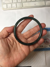 Load image into Gallery viewer, 61mm Certified Type A 100% Natural dark green/blue/gray Guatemala slim round cut Jadeite bangle PD176-2495