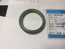 Load image into Gallery viewer, 57.1mm Certified Type A 100% Natural Oily Dark Green Gray Black(油青) Jadeite Jade Bangle PH262-7158