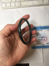Load image into Gallery viewer, 61mm Certified Type A 100% Natural dark green/blue/gray Guatemala slim round cut Jadeite bangle PD176-2495