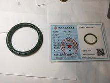 Load image into Gallery viewer, 60.6mm certified 100% Natural dark green/black nephrite (碧玉) bangle HN49-1582