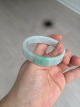 Load image into Gallery viewer, 52.8mm Certified type A 100% Natural sunny green/white square Jadeite Jade bangle BF63-4716